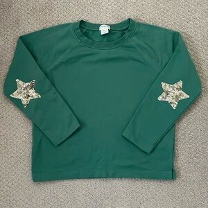 J. Crew Factory Crewcuts Crewneck Sweatshirt with Gold Star Appliqués (size 6-7)